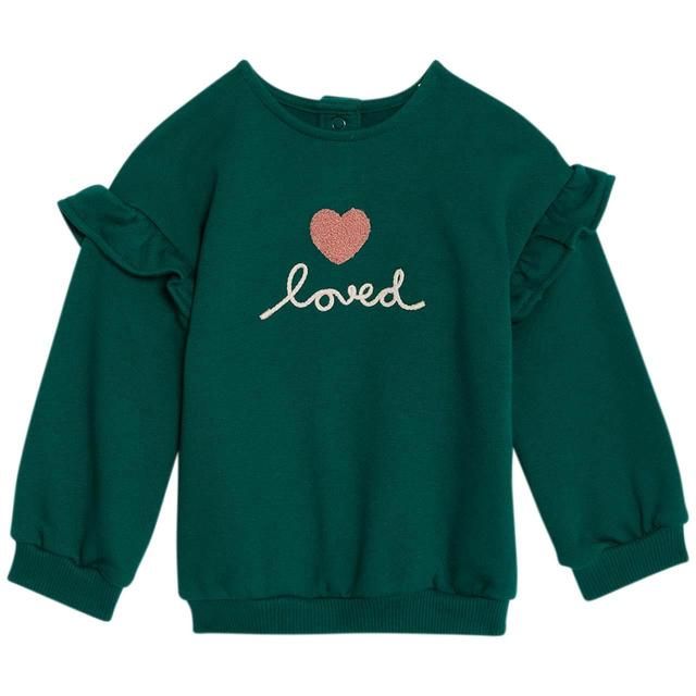 M&S Cotton Heart Sweat and Jean Outfit '0-3 M Green Mix