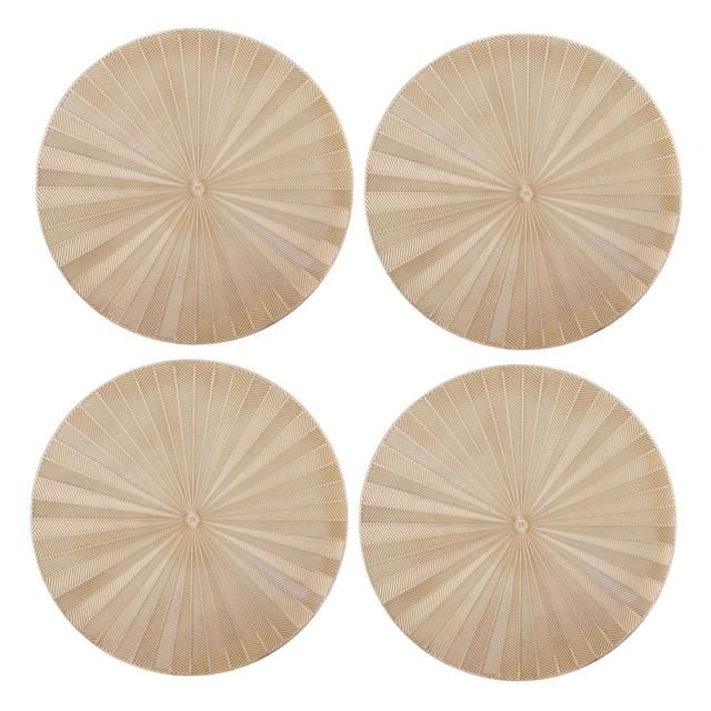 Mikasa 4pc PU Round Placemats Gold 38cm Tagged   4 per pack GOODS M&S   