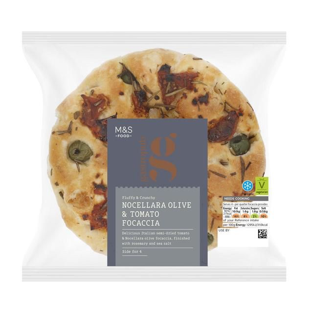 M&S Gastropub Olive Semi-dried Tomato Rosemary & Sea Salt Focaccia   280g