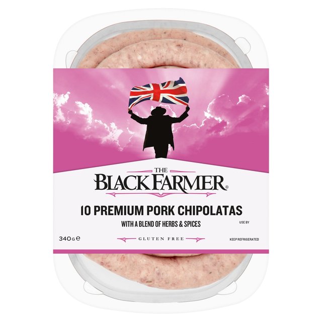 The Black Farmer's 10 Premium Pork Chipolatas   340g