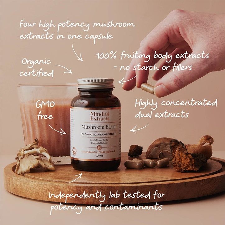 Mindful Extracts Organic Mushroom Blend 60 Vegan Capsules GOODS Holland&Barrett