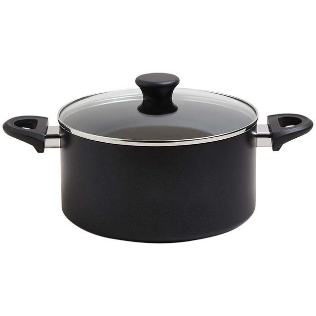 M&S Collection Aluminium 24cm Non-Stick Stock Pot Black