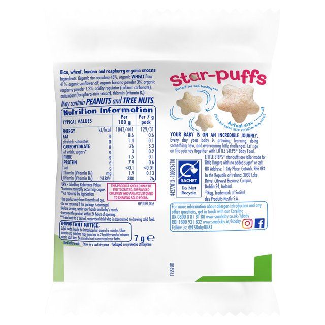 SMA Little Steps Chip-Puffs Banana & Raspberry   7g GOODS M&S   