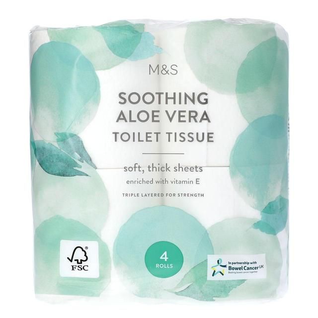 M&S Soothing Aloe Vera Toilet Tissue   4 per pack