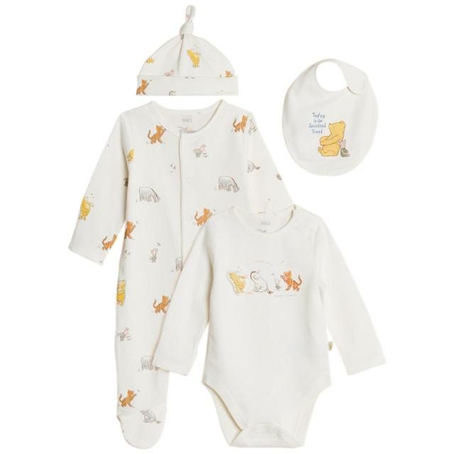 M&S Winnie the Pooh Starter Set 4 Pack Newborn-9 Months