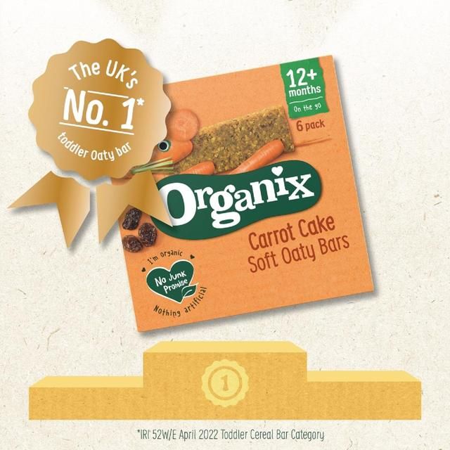 Organix Carrot Cake Organic Soft Oaty Bars Toddler Snack Multipack    6 x 23g