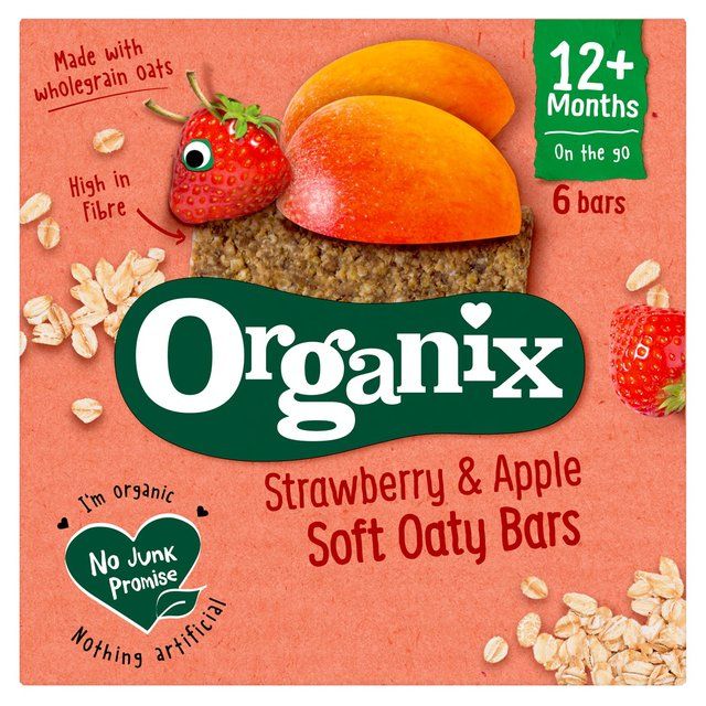 Organix Strawberry & Apple Organic Soft Oaty Bars Toddler Snack Multipack   6 x 23g GOODS M&S   