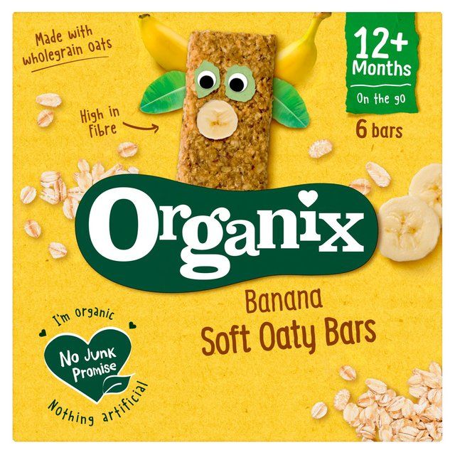 Organix Banana Organic Soft Oaty Bars Toddler Snack Multipack   6 x 23g