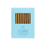 M&S Gold Birthday Candles   12 per pack GOODS M&S   