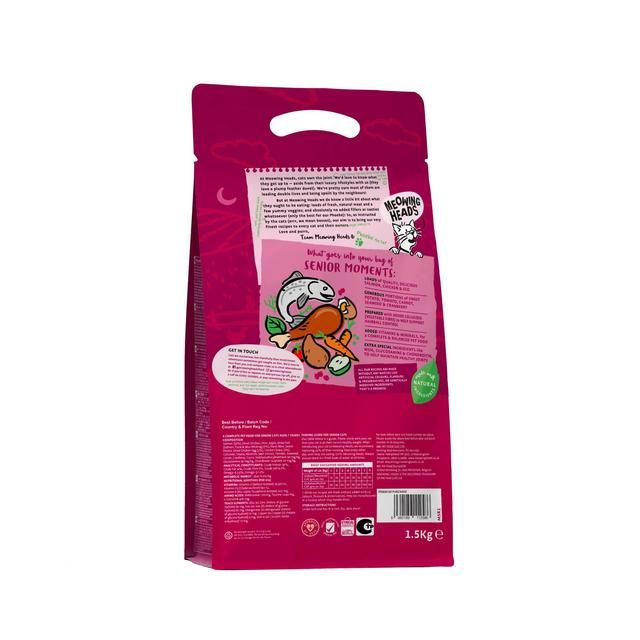 Meowing Heads Senior Moments Dry Cat Food   1.5kg