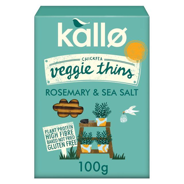 Kallo Veggie Thins Rosemary & Sea Salt   100g