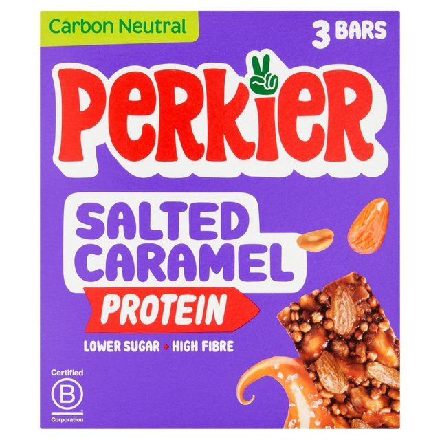 Perkier Salted Caramel Protein Bars   3 x 35g