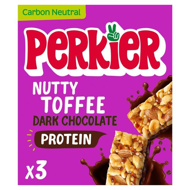 Perkier Nutty Toffee & Dark Chocolate Vitamin Bars   3 x 37g