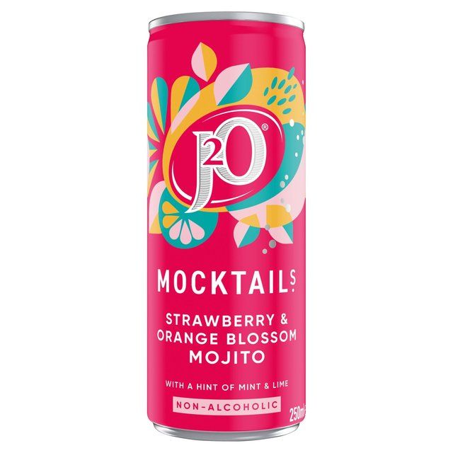 J2O Strawberry &amp; Orange Blossom Mojito Mocktail   250ml