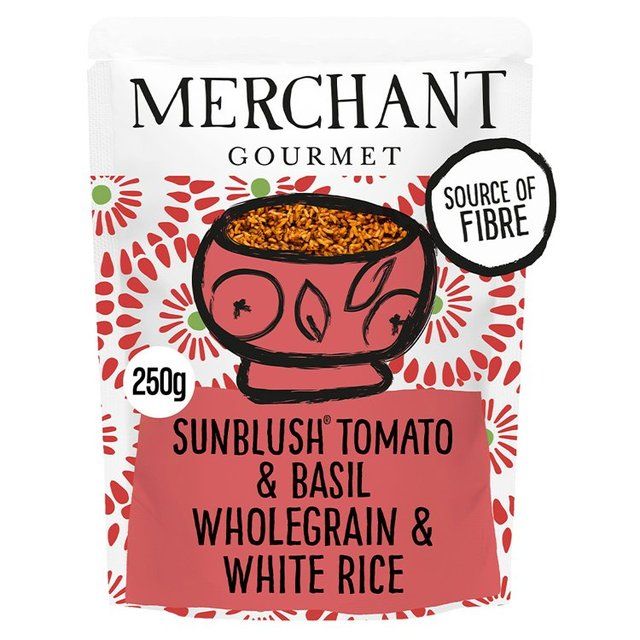 Merchant Gourmet SunBlush Tomato & Basil Wholegrain & White Microwave Rice    250g