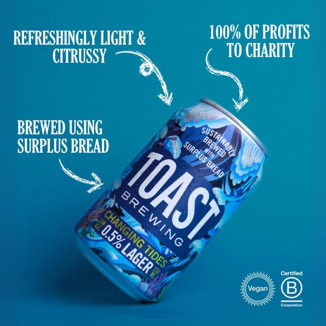 Toast Brewing Changing Tides 0.5% Lager   330ml