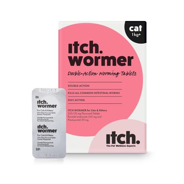 Itch Wormer Tablets For Cats (1kg +)   2 per pack