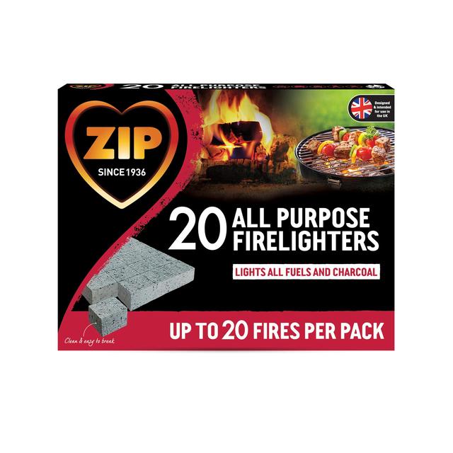 Zip All Purpose Firelighters Block 20   20 per pack