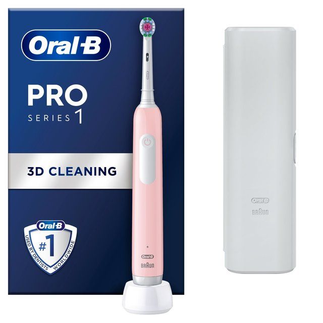 Oral-B Pro 1 3D White Pink (+Travel Case)