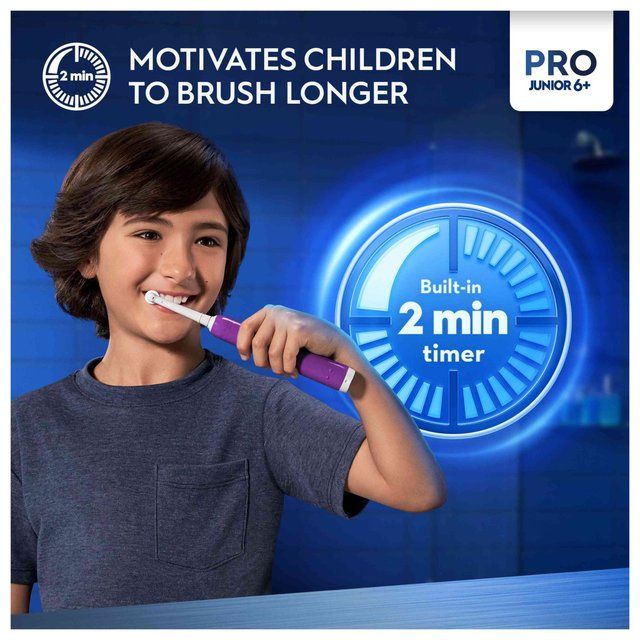 Oral-B Pro Junior Purple Electric Rechargeable Toothbrush For Ages 6+ GOODS M&S   