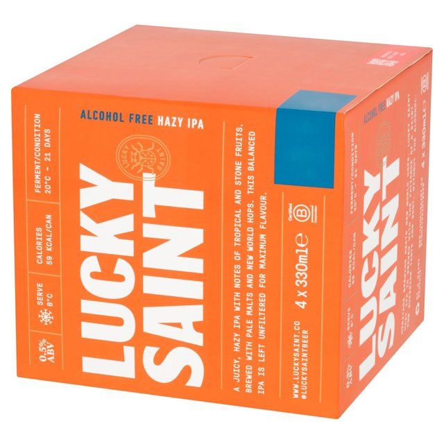 Lucky Saint Alcohol Free Hazy IPA   4 x 330ml GOODS M&S   