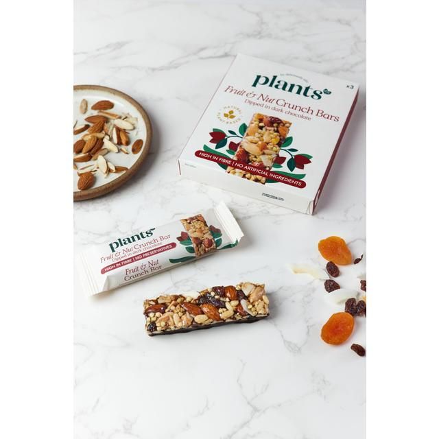 Plants by Deliciously Ella Fruit & Nut Crunch Bar   3 x 37g GOODS M&S   