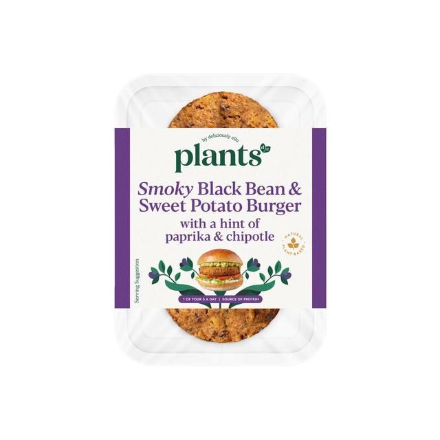 Plants by Deliciously Ella Sweet Potato & Black Bean Burger   2 x 100g