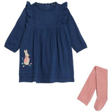 M&S 2 Piece Peter Rabbit Frill Dress/Tights Set 0-3 Years Navy Mix GOODS M&S   