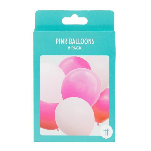 Pink Party Balloons   8 per pack