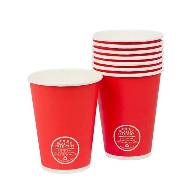 Red Recyclable Paper Party Cups   8 per pack GOODS M&S   