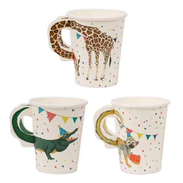 Safari Animal Paper Cups   8 per pack GOODS M&S   