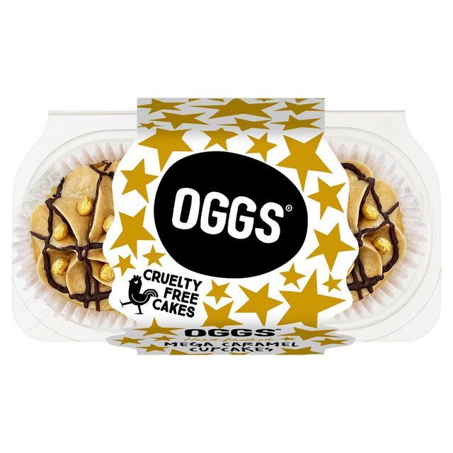 OGGS Mega Caramel Cupcakes   2 per pack GOODS M&S   