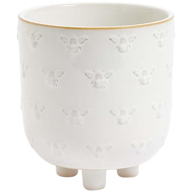 M&S Ceramic Bee Planter White GOODS M&S   