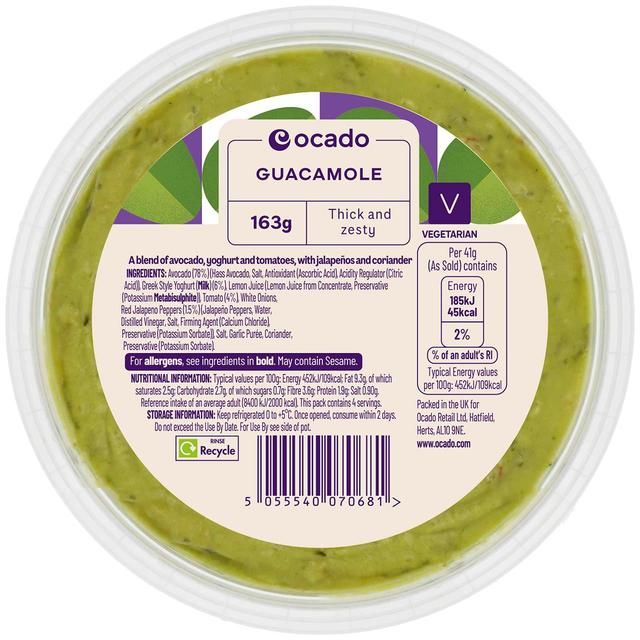 Ocado Guacamole   163g