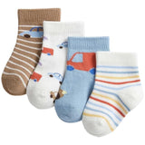 M&S Boys Cotton Transport Baby Socks 4 Pack 0-6 Months   4 per pack GOODS M&S   