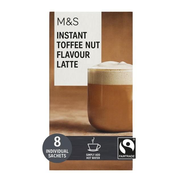 M&S 8 Instant Toffee Nut Flavour Latte Sachets   8 per pack