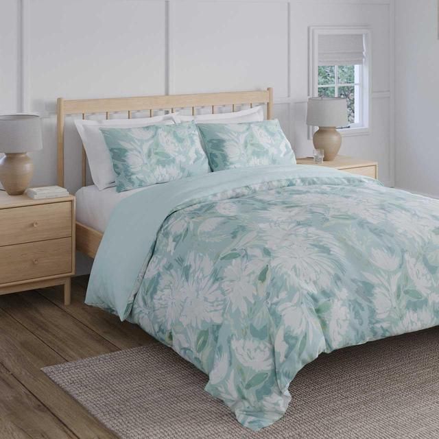 M&S Watercolour Floral Bedding Set Blue