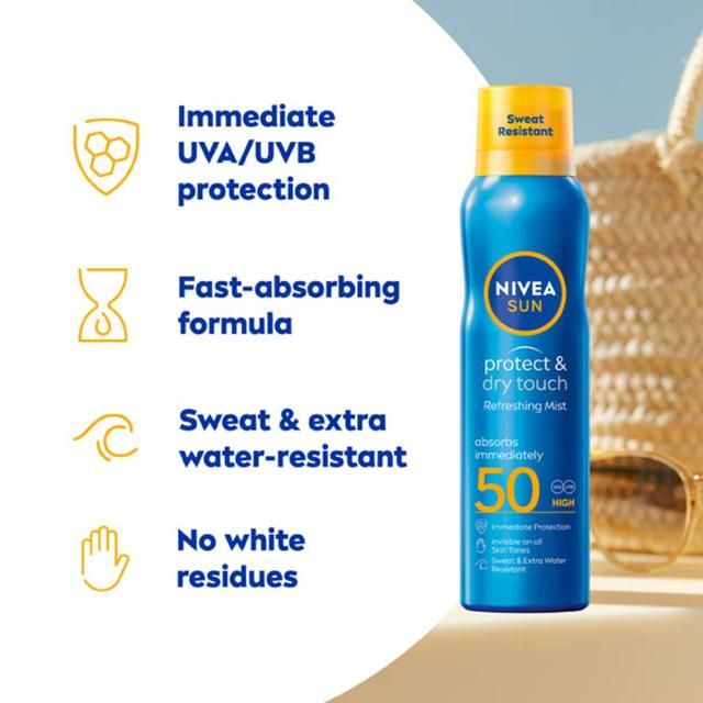 NIVEA SUN Protect & Dry Touch SPF 50 Mist Sunscreen Spray   200ml