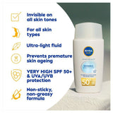 NIVEA SUN UV Face Invisible Daily Fluid SPF 50 Sunscreen   40ml GOODS M&S   