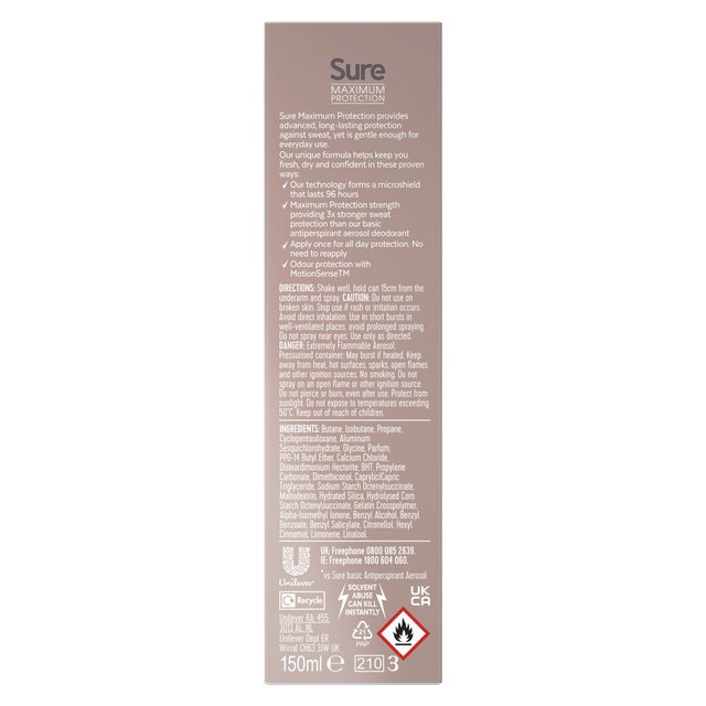 Sure Women Antiperspirant Deodorant Aerosol Max Pro Freesia & Water Lily   150ml