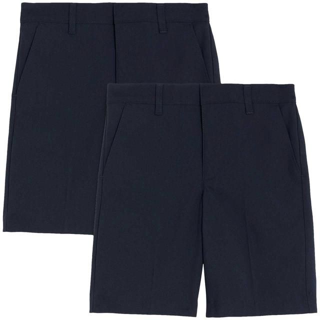 M&S Boys 2 Pack Regular Leg School Shorts Navy 3-14 Years GOODS M&S   