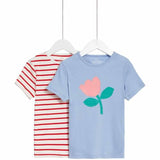 M&S 2pk Floral TShirt 2-7 Years Multi GOODS M&S   