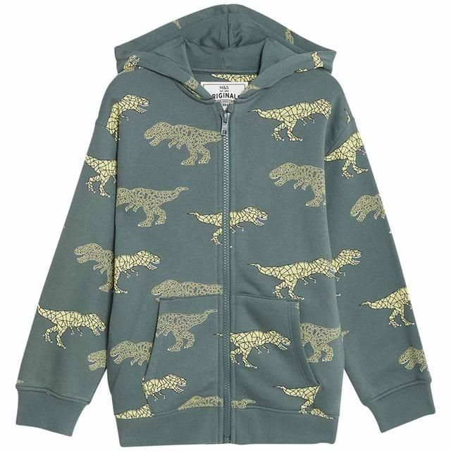 M&S Dino Zip Jacket 2-7 Years Green