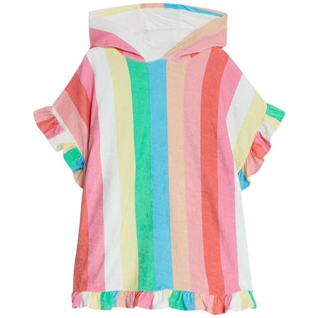 M&S Rainbow Stripe Towelling Hooded Poncho 2-6 Years