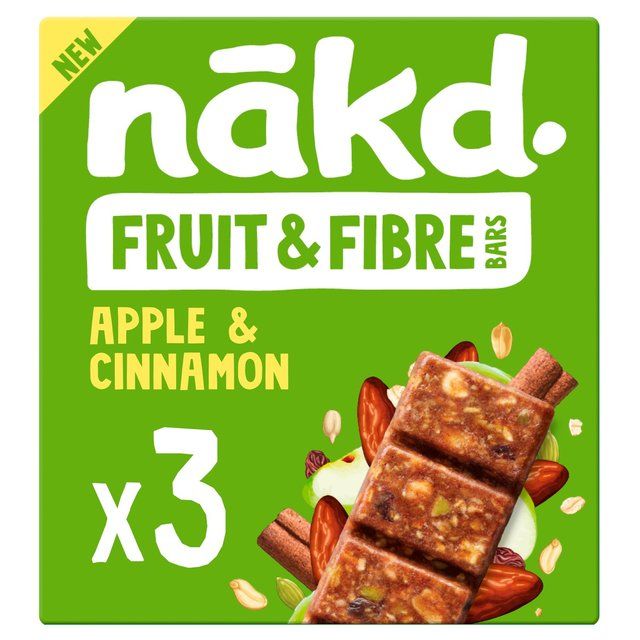 nakd. Fruit & Fibre Apple & Cinnamon Multipack   3 x 44g