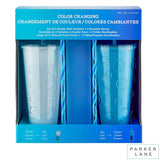 Colour Changing Double Wall Insulated 2 Pack Tumblers with 4 Straws Blue