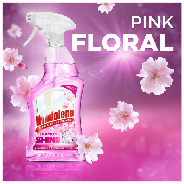 Windolene Diamond Shine Glass & Shiny Surfaces Pink Floral   750ml GOODS M&S   