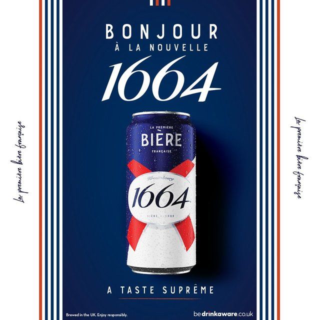 Kronenbourg 1664 Biere Lager Beer Cans   10 x 440ml