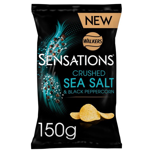 Walkers Sensations Crushed Salt & Black Peppercorn Sharing Crisps   150g