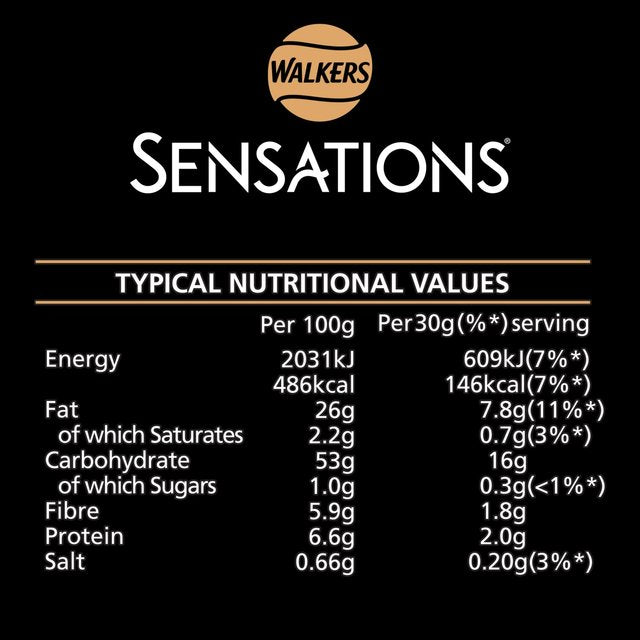 Walkers Sensations Crushed Salt & Black Peppercorn Sharing Crisps   150g GOODS M&S   